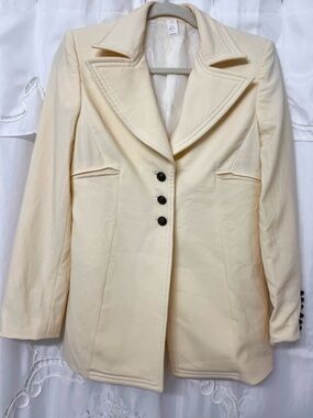 Vintage Gianni Versace Couture Blazer Ivory Wool Medusa Buttons Made Italy 42/6